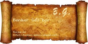 Benker Gábor névjegykártya