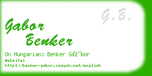 gabor benker business card